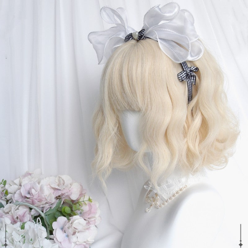 Short Platinum Wool Curly Wig  HA1694