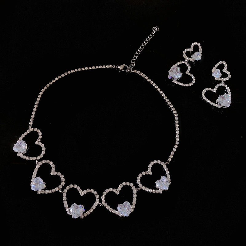 Heart necklace earrings HA0950