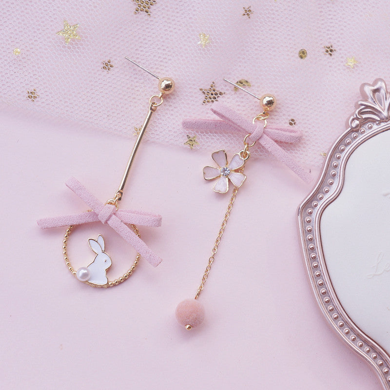 Pink Rabbit Sakura Bow Ear Clip  HA0721
