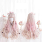 Pink gradient long curly hair HA0512