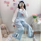 Ruffled milk tie overalls HA0905