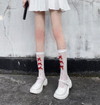 Bow Cutout Black Lace Socks  HA0383