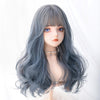Gray-blue gradient long curly hair  HA0254