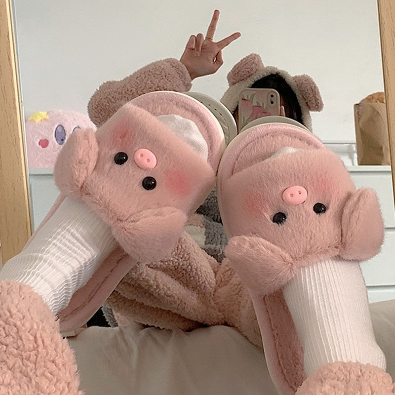 Soft cute piggy cotton slippers   HA1347