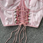 Ribbon hollow tube top suspenders HA1584