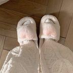 Plush one word cotton slippers   HA1343