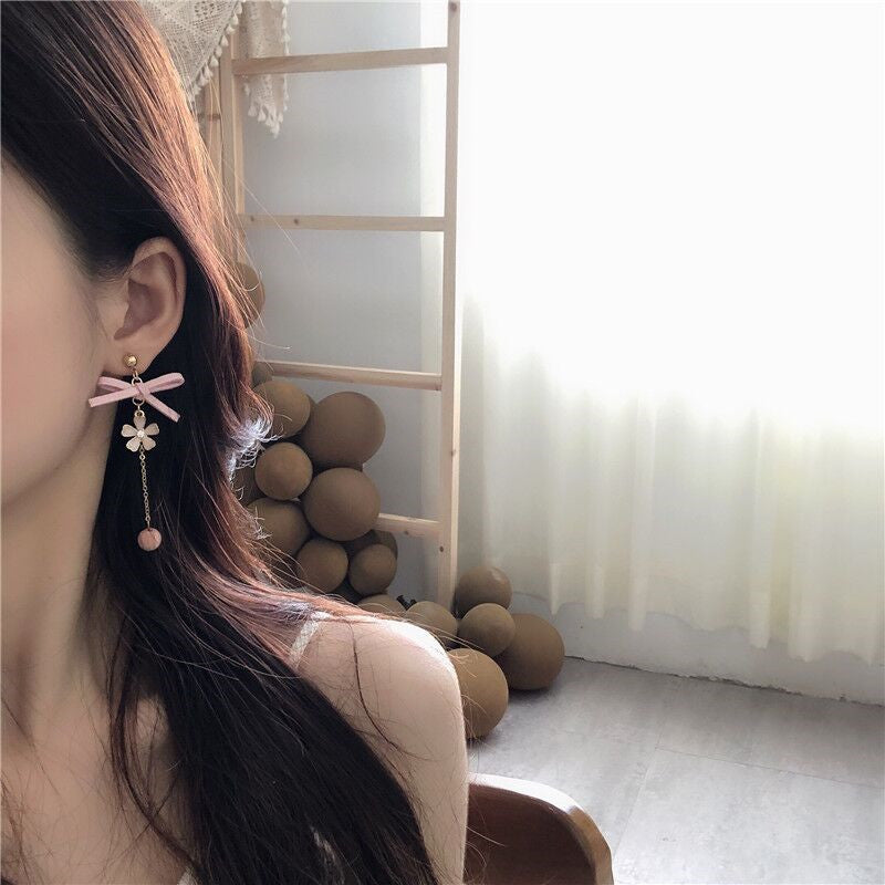 Pink Rabbit Sakura Bow Ear Clip  HA0721