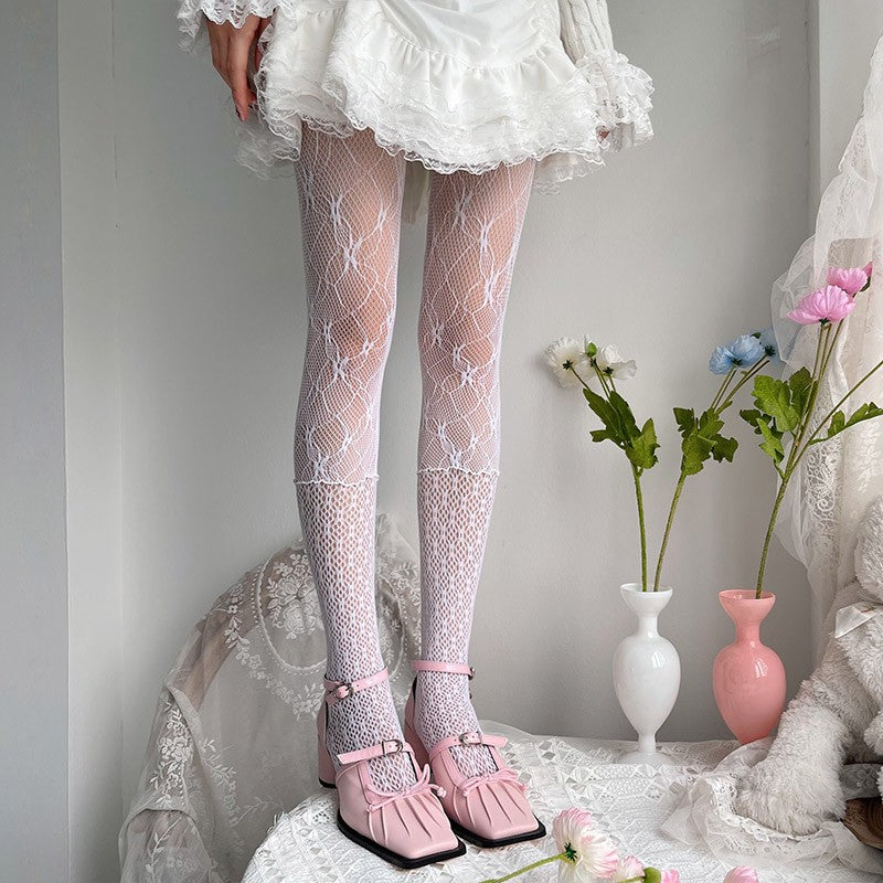 Floral Pantyhose Hollow Lace Pants  HA1405