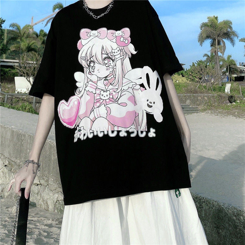 Anime Cotton Short Sleeve T-Shirt    HA0730