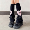White Cross Heart Calf Socks   HA1070