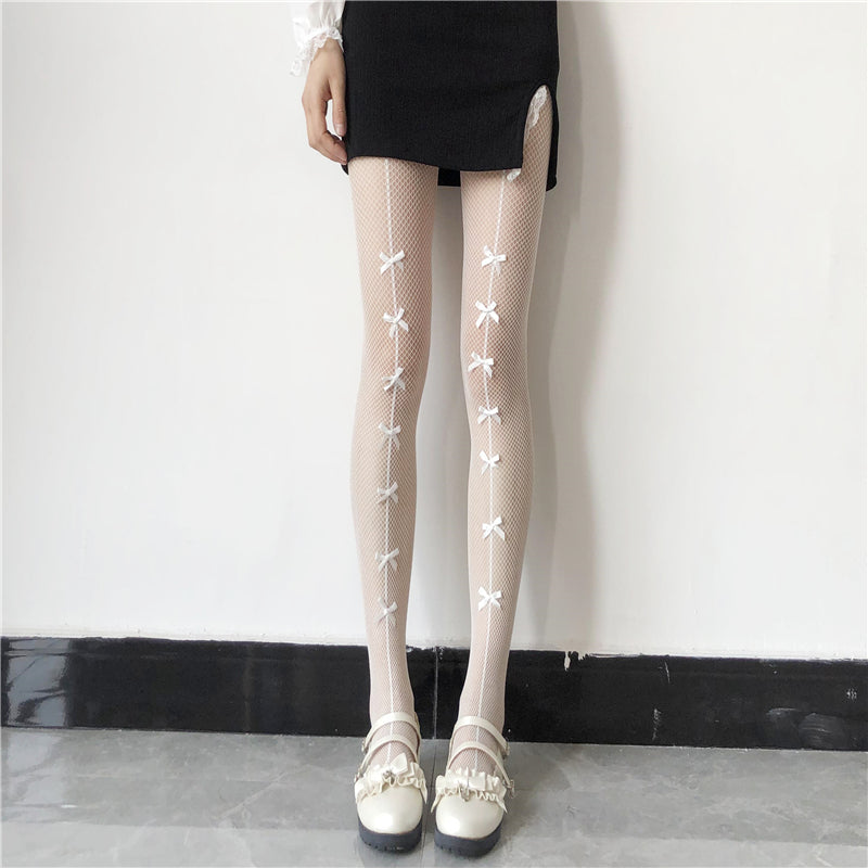 Bow Lace White Stockings  HA0323