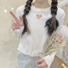 Heart cutout T-shirt HA1006