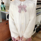 Long sleeve plush cardigan sweater   HA1476