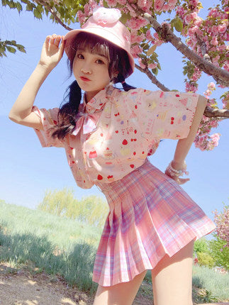 Small fresh plaid skirt   HA0378