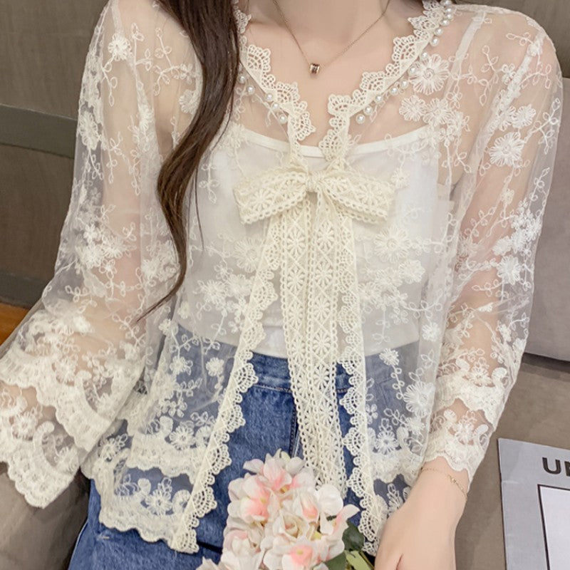 Sun protection small shawl blouse  HA1616