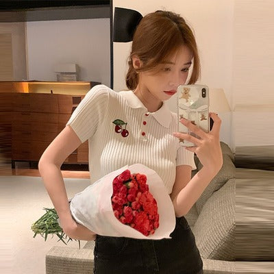 Short sleeve knitted sweater HA0517