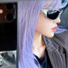 Daily gray -purple long straight hair   HA1669