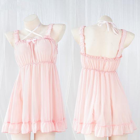 Pink and tender chiffon dress   HA1071