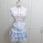 Cream Plaid Cake Dress HA1561