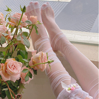 Lace Translucent Over-the-Knee Socks    HA0531