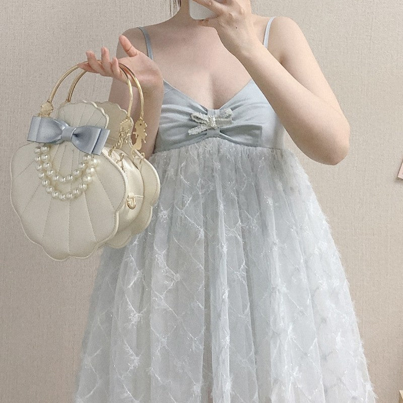Water blue low cut dress  HA1558