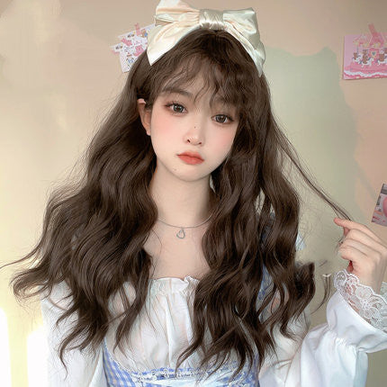 Curly bangs wig fluffy long curly hair   HA0883