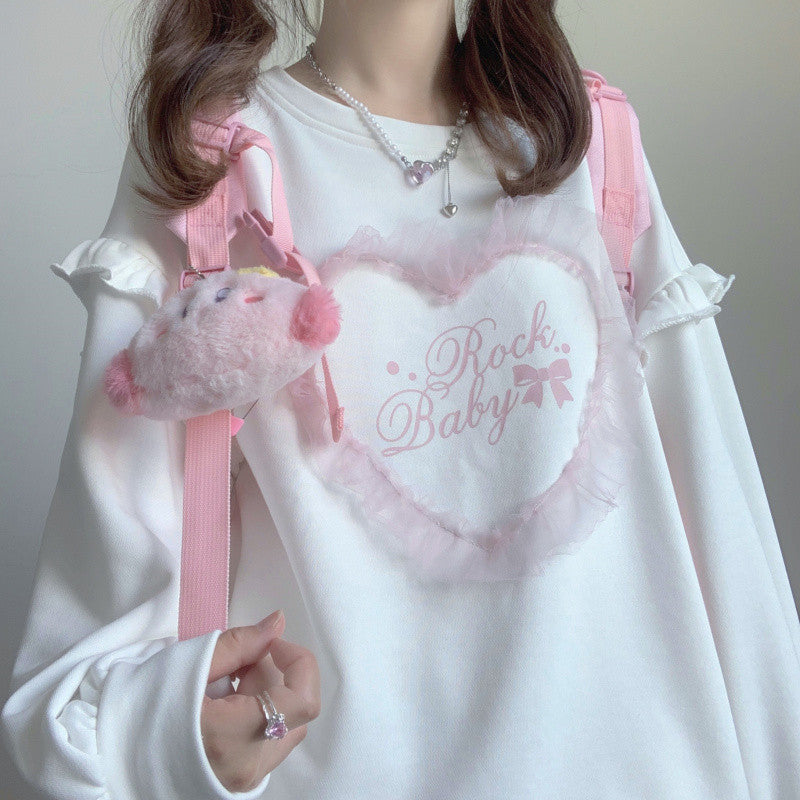 Sweetheart Letters Long Sleeve Sweatshirt    HA1065