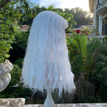 White wool curly long curly hair  HA0571