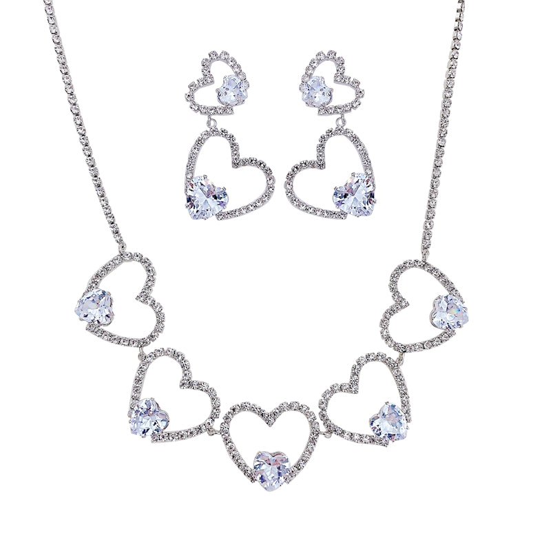 Heart necklace earrings HA0950