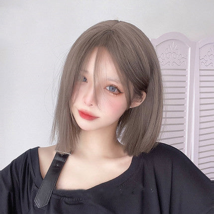 Natural medium short straight hair   HA0248