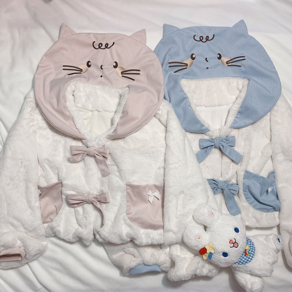 Embroidered plush jacket  HA1148