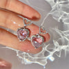 Pink Heart Earrings  HA1384