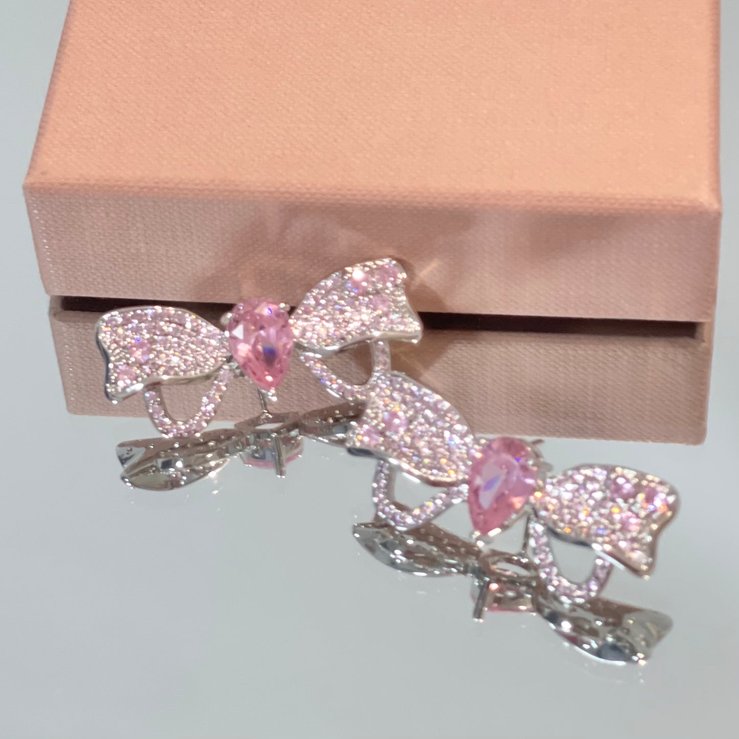 Delicate Pink Diamond Earrings Necklace Bracelet   HA1289