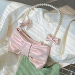 Girly Pearl Bow Underarm Tote   HA0671