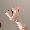 Pink bow super high heels   HA1606