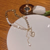 Natural Pearl Chain Love Necklace   HA1601