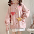 Sweet and cute cat embroidered coat   HA1141