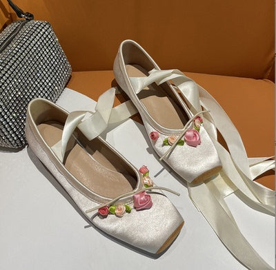 Cross-strap outerwear ballet shoes   HA1962