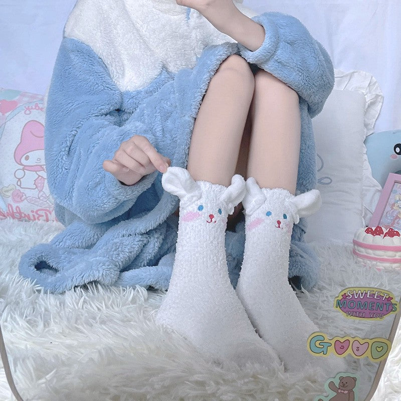 Cute Rabbit Ear Fleece Socks HA1495