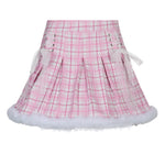 Pink Plaid Pleated Skirt  HA0319