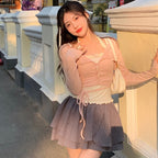 Sweet halter neck vest skirt suit   HA1658