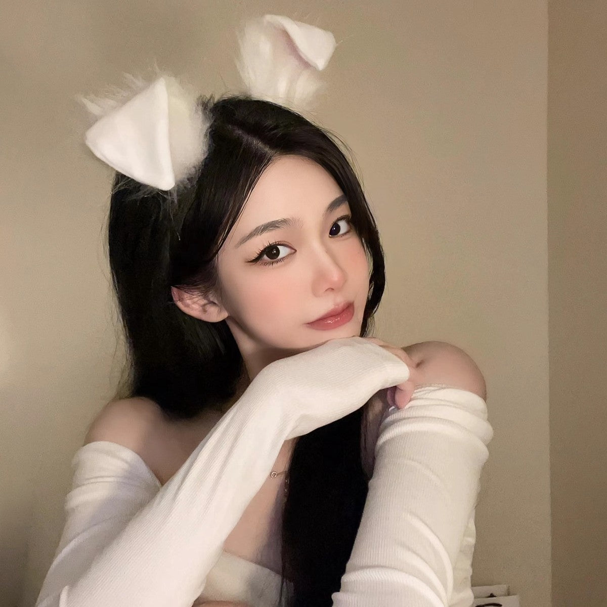 Furry Bunny Ears Headband  HA1425