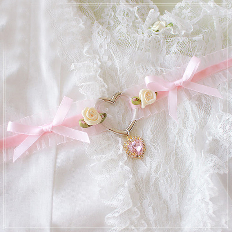 Fairy Cute Pink Heart Necklace    HA0747