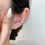 Pink Diamond Heart Star Moon Earrings   HA1880