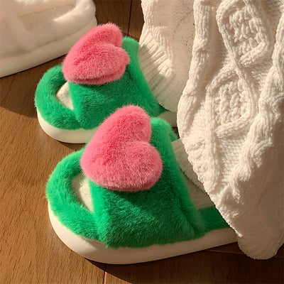 Plush one word cotton slippers   HA1343