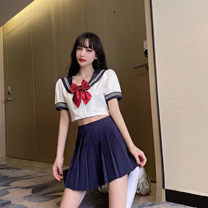 Fashionable age-reducing shirt and skirt two-piece set   HA1325