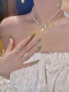 Sparkling Pearl Necklace HA0971