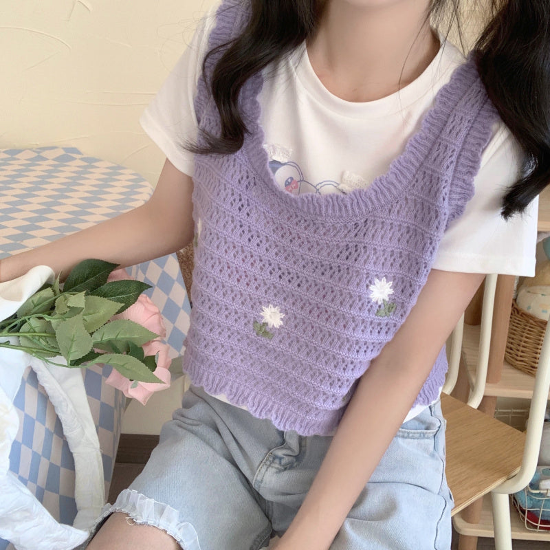 Knitted sweater vest HA0996