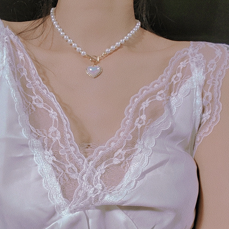Love Pearl Clavicle Girl Necklace HA1066