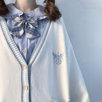 Embroidered Bow Knit Cardigan   HA0574